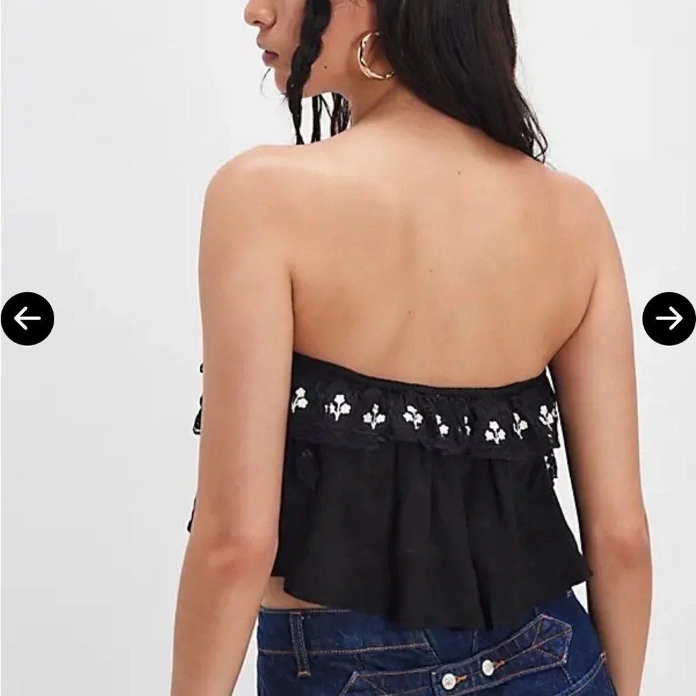 Free People Tailia Embroidered Tube Top- S